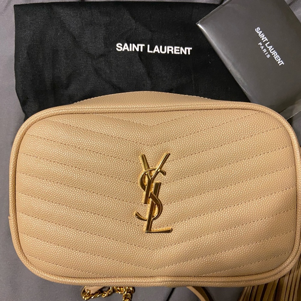Saint Laurent Mini Lou matalasse leather camera bag